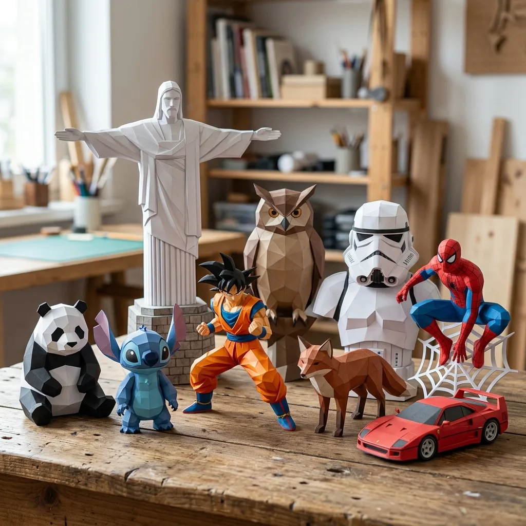 Niños jugando con arte de papel